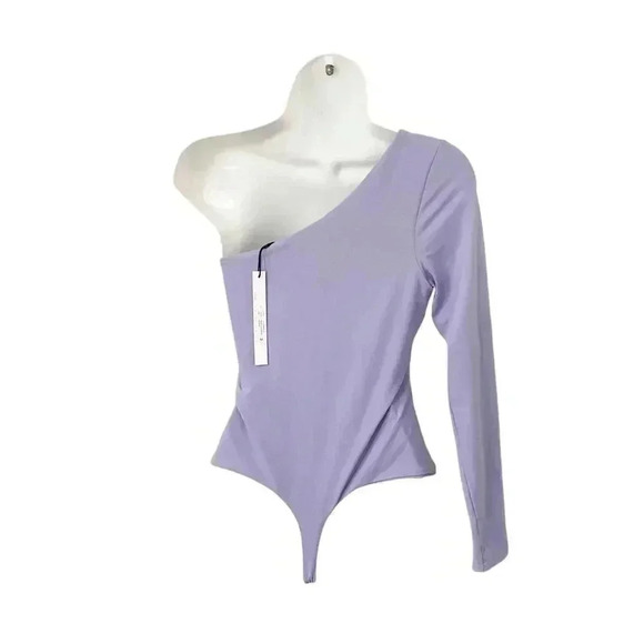 NWT Susana Monaco One Shoulder Bodysuit Sweet Lavender size Medium - Picture 3 of 6